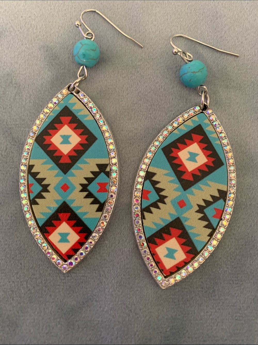 Turquoise Multicolor Southwestern Drop Earrings - Women Jewelry